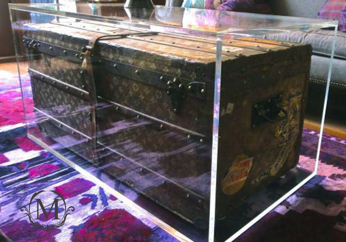 Acrylic encased Louis Vuitton trunk coffee table – Modern Acrylic